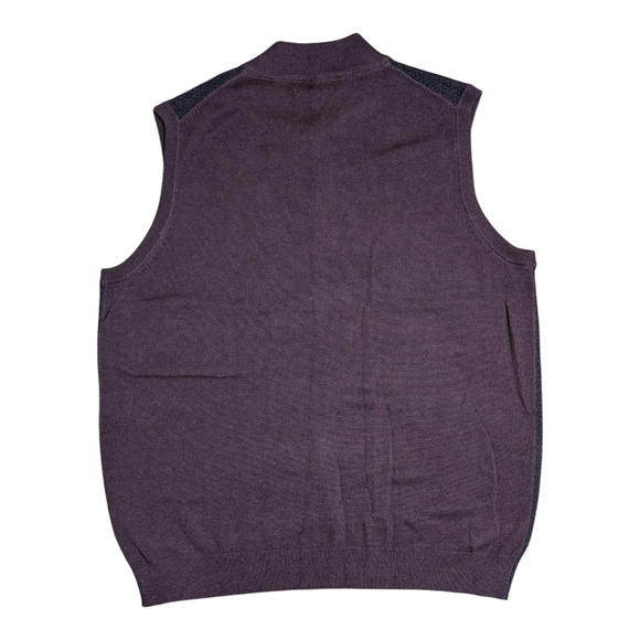 Men's Roundtree & Yorke - Big Man - Size XLT 1/4 Zip Sweater Vest - Burgandy-NWT - Picture 7 of 7